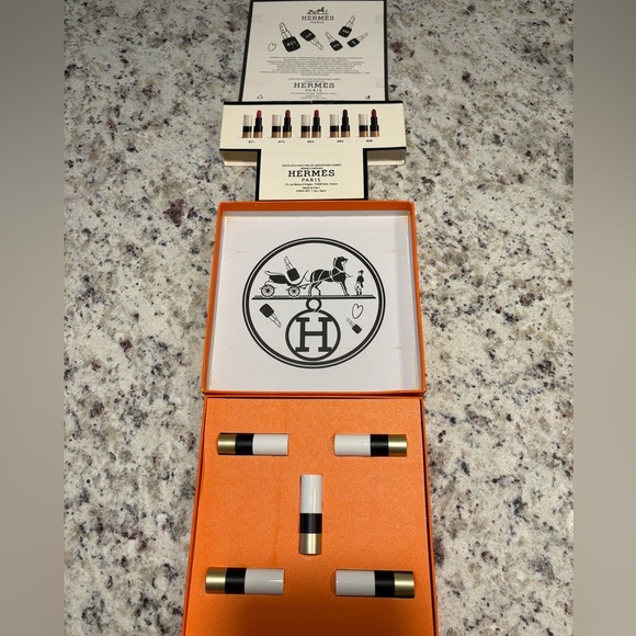 HERMES PARIS MINI LIPSTICK SET of 5 Limited edition NEW IN BOX Gift - Picture 10 of 16